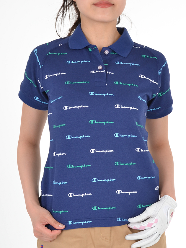 チャンピオンゴルフ　総ロゴ半袖ポロシャツ　CW-RG307