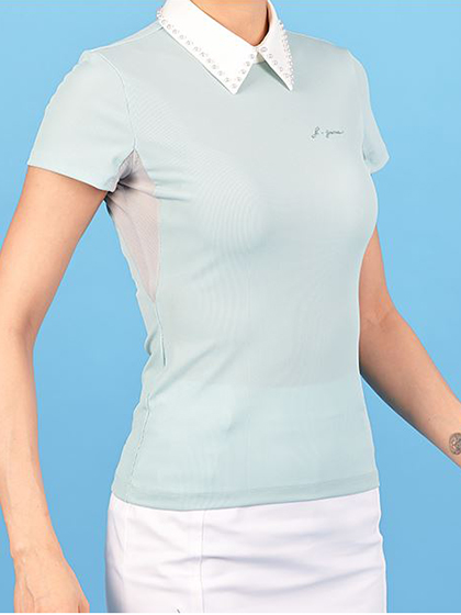 ジェイジェーン　パールカラー半袖ポロシャツ　J1S25TS03